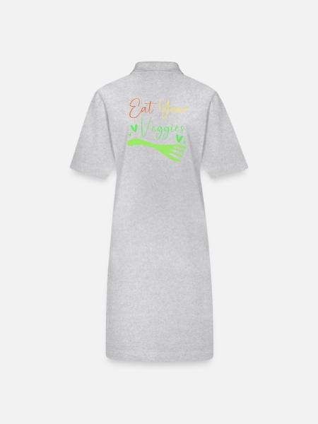 Nahrungsmittel Ernährung Lebensmittel - Stanley/Stella Frauen Bio-Polokleid PAIGER - Grau meliert - Hinten
