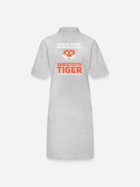 Säbelzahntiger Urzeit - Stanley/Stella Frauen Bio-Polokleid PAIGER - Grau meliert - Hinten