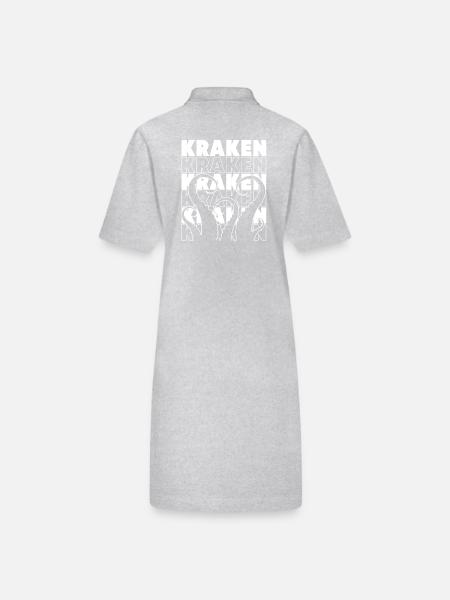 Octopus Octopus Octopus Octopus Squid - Stanley/Stella PAIGER Organic Women’s Polo Dress - heather grey - Back