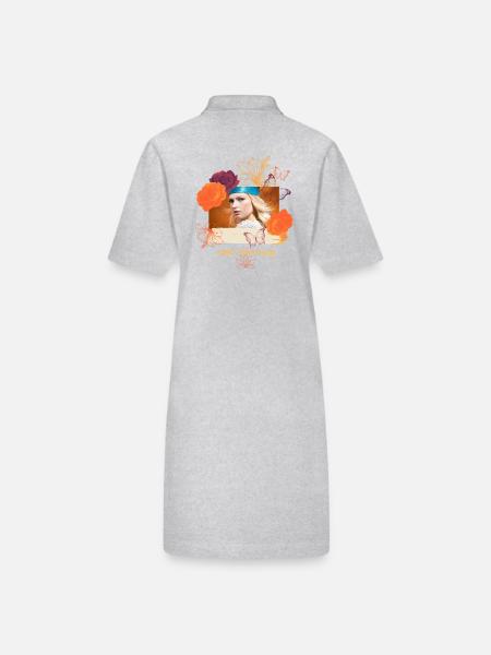 nur gute schwingungen -vibes - Stanley/Stella Frauen Bio-Polokleid PAIGER - Grau meliert - Hinten