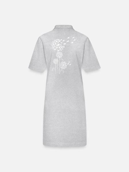 Pusteblume mit Blüte und Tölt Weiss - Stanley/Stella Frauen Bio-Polokleid PAIGER - Grau meliert - Hinten