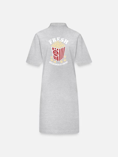 Popcorn frais - croustillant, délicieux - Cadeau - Robe polo bio PAIGER Stanley/Stella Femme - gris chiné - Dos