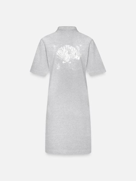 Chemin - Pétoncle - Pèlerinage - Santiago - Robe polo bio PAIGER Stanley/Stella Femme - gris chiné - Dos