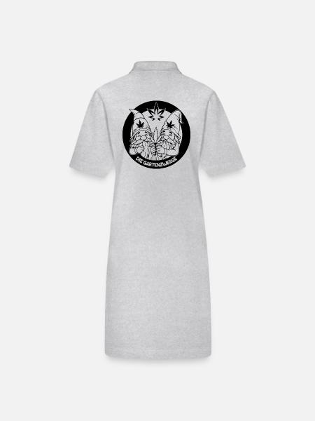 Kiffer Gartenzwerge mit Hanfblatt - Stanley/Stella Frauen Bio-Polokleid PAIGER - Grau meliert - Hinten