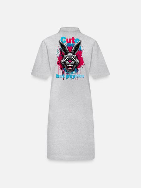 Lapin mignon mais psychique - Robe polo bio PAIGER Stanley/Stella Femme - gris chiné - Dos