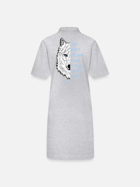 Religious quote - Stanley/Stella PAIGER Organic Women’s Polo Dress - heather grey - Back