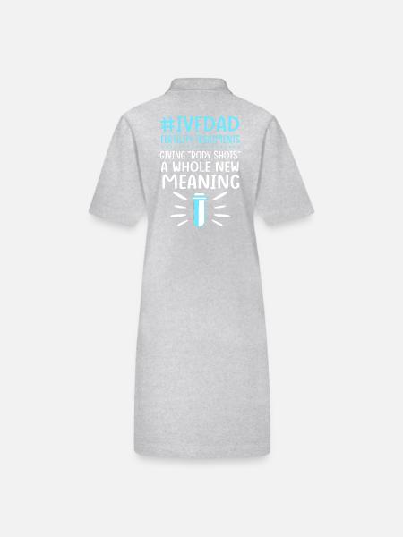Embryo Transfer Tag Fötus - Stanley/Stella Frauen Bio-Polokleid PAIGER - Grau meliert - Hinten