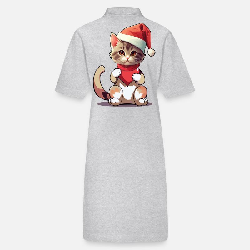 Cat Cats Kitten Santa Xmas Stanley/Stella PAIGER Organic Women’s Polo Dress