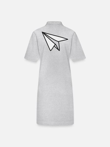 Légèreté et liberté avion en papier - Robe polo bio PAIGER Stanley/Stella Femme - gris chiné - Dos