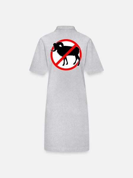 Goats or mouflons prohibited - goat - Stanley/Stella PAIGER Organic Women’s Polo Dress - heather grey - Back