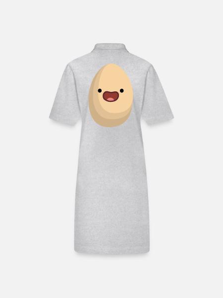 glückliches Ei - Stanley/Stella Frauen Bio-Polokleid PAIGER - Grau meliert - Hinten