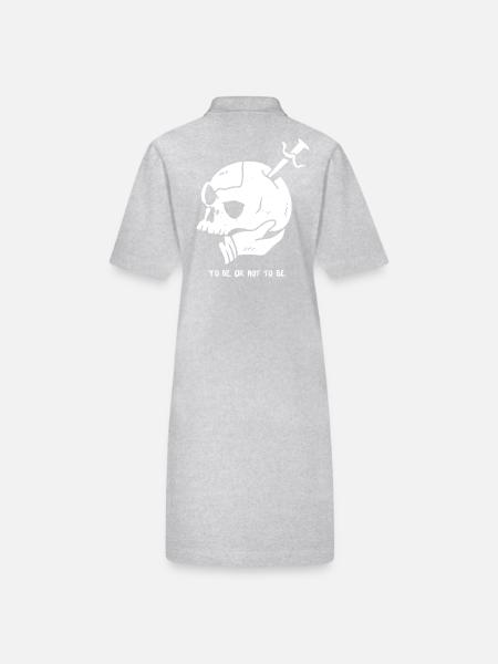 Skull with Dagger and Hamlet Quote - Stanley/Stella PAIGER Organic Women’s Polo Dress - heather grey - Back