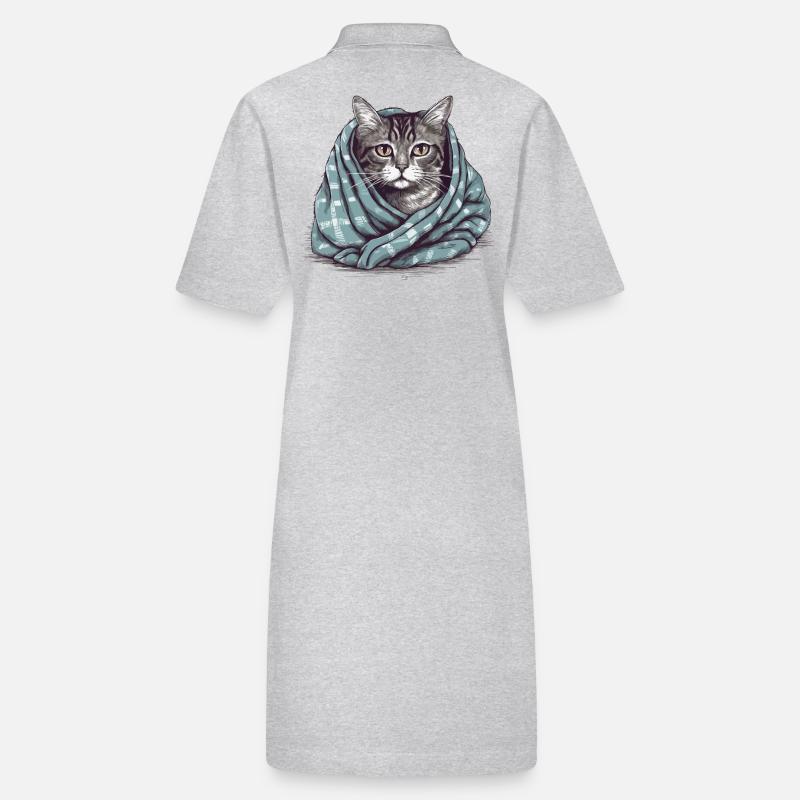 Katze in einer Decke Stanley/Stella Frauen Bio-Polokleid PAIGER