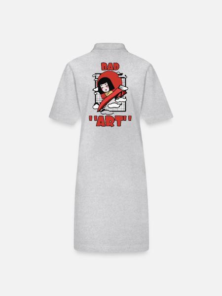 Bad Art Cat Japon Geisha Trash Mess - Robe polo bio PAIGER Stanley/Stella Femme - gris chiné - Dos