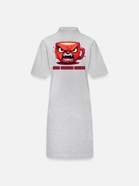 Lustige wütende Kaffeetasse: Guten Morgen, Loser - Stanley/Stella Frauen Bio-Polokleid PAIGER - Grau meliert - Hinten