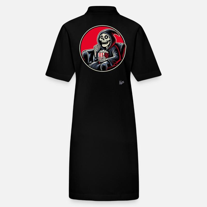 Grim Reaper Cineast mit Popcorn Stanley/Stella Frauen Bio-Polokleid PAIGER