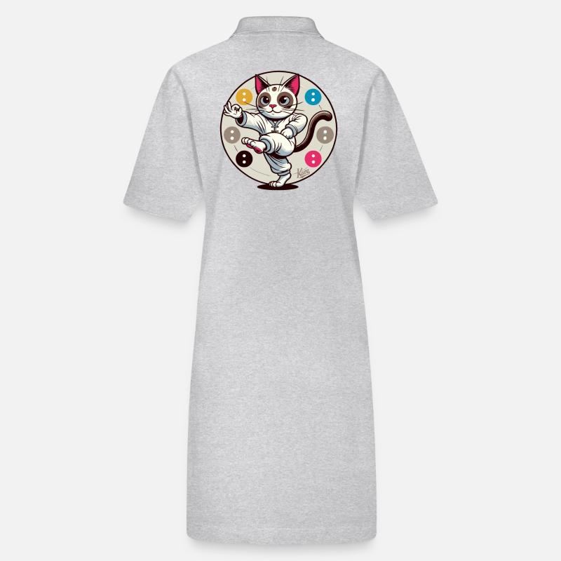 Thai-Chi-Meditation-Katze Stanley/Stella Frauen Bio-Polokleid PAIGER