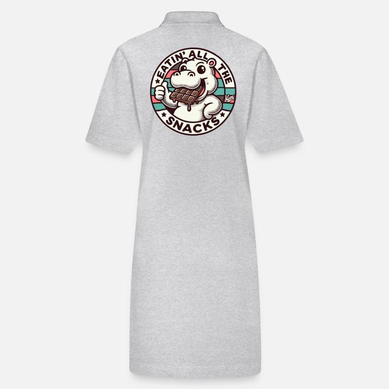 Drôle d’hippopotame mangeant du chocolat et toutes les collations Robe polo bio PAIGER Stanley/Stella Femme