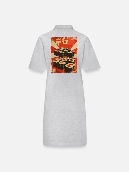 Propagande Sushi - Robe polo bio PAIGER Stanley/Stella Femme - gris chiné - Dos