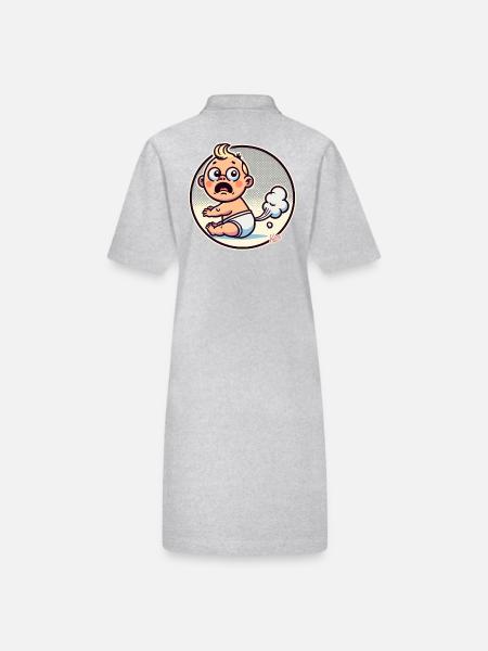 Surprise for the baby, own fart - Stanley/Stella PAIGER Organic Women’s Polo Dress - heather grey - Back