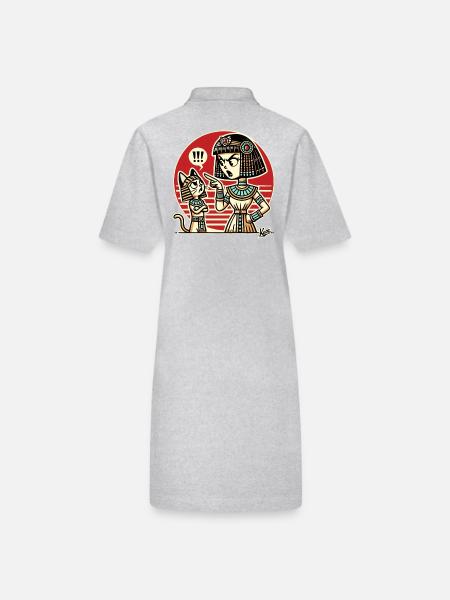 La reine égyptienne réprimande le chat - Robe polo bio PAIGER Stanley/Stella Femme - gris chiné - Dos