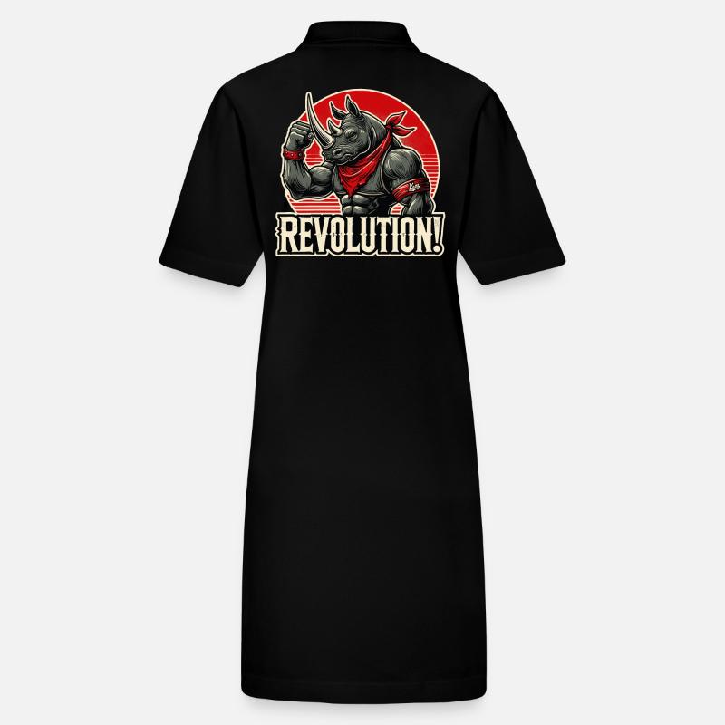 Lustiger Nashorn-Revolutionsgruß Stanley/Stella Frauen Bio-Polokleid PAIGER