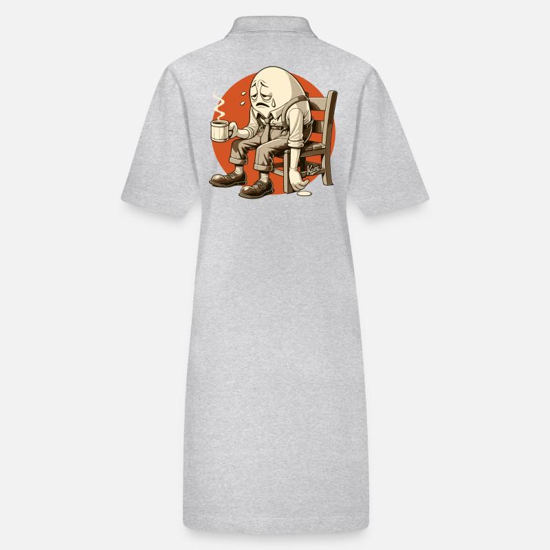 Müde am Morgen, ein lebendiges Ei mit Kaffee Stanley/Stella Frauen Bio-Polokleid PAIGER