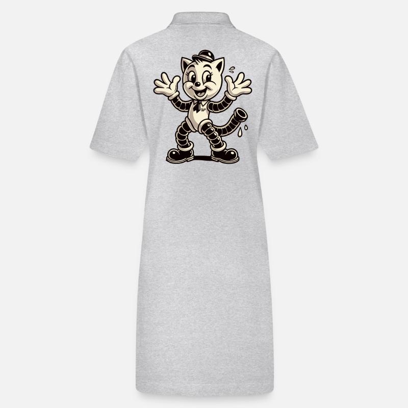 Retro Classic Rubberhose Cat Stanley/Stella Frauen Bio-Polokleid PAIGER