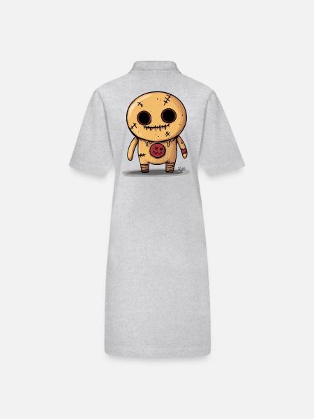 Voodoo-Lebkuchen-Puppe - Stanley/Stella Frauen Bio-Polokleid PAIGER - Grau meliert - Hinten