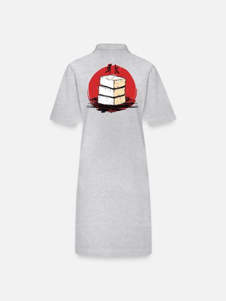 Ein Stapel Japanischer Tofu - Stanley/Stella Frauen Bio-Polokleid PAIGER - Grau meliert - Hinten