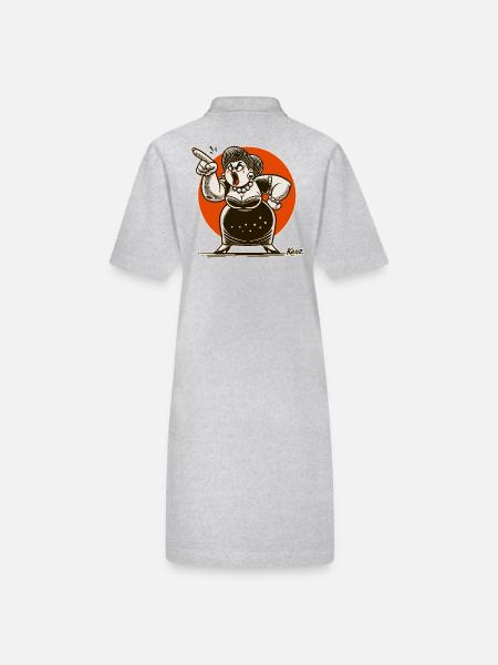 Big Mama schimpft mit dir - Stanley/Stella Frauen Bio-Polokleid PAIGER - Grau meliert - Hinten