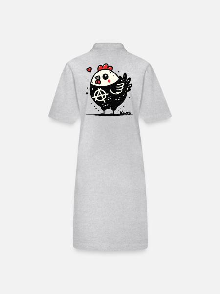 Drôle d’anarchie poulet - Robe polo bio PAIGER Stanley/Stella Femme - gris chiné - Dos