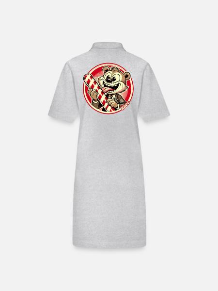 Drôle d’animal en costume avec une canne à sucre - Robe polo bio PAIGER Stanley/Stella Femme - gris chiné - Dos
