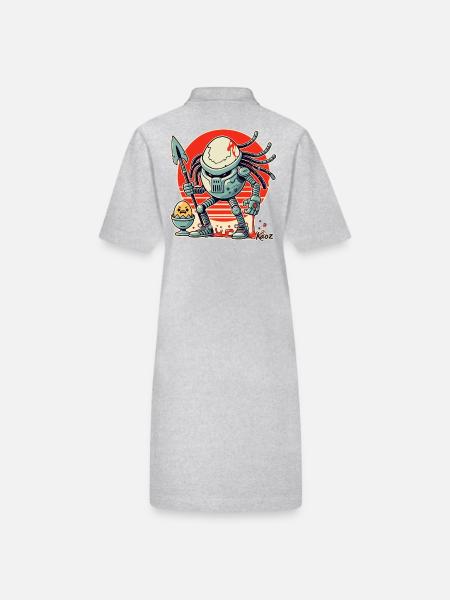 Créature extraterrestre : Défenseur de l’œuf du petit-déjeuner - Robe polo bio PAIGER Stanley/Stella Femme - gris chiné - Dos
