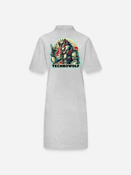 Techno-Wolf : Rythmes de musique électronique - Robe polo bio PAIGER Stanley/Stella Femme - gris chiné - Dos