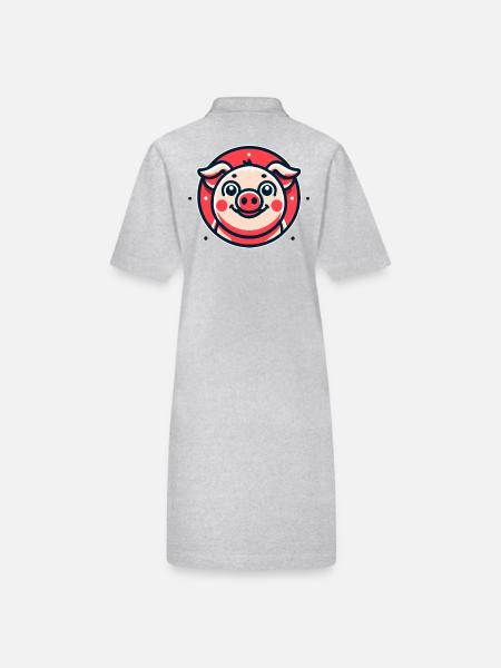Drôle de petit cochon - Robe polo bio PAIGER Stanley/Stella Femme - gris chiné - Dos