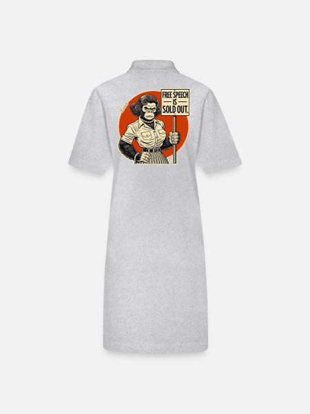 Gorille avec un bouclier : la liberté d’expression vendue - Robe polo bio PAIGER Stanley/Stella Femme - gris chiné - Dos