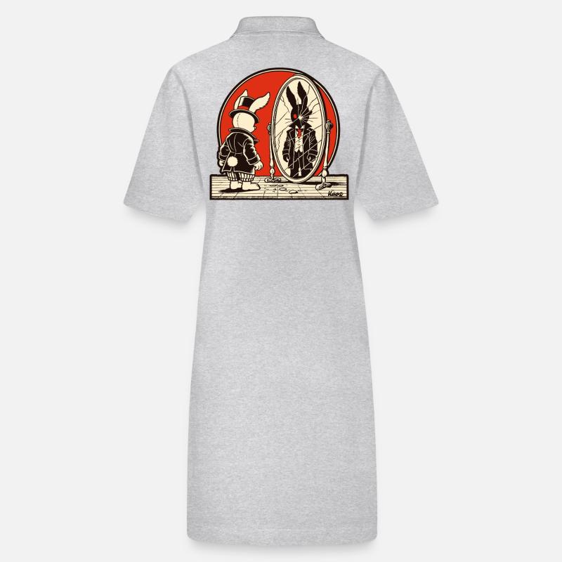 Lapin noir devant un miroir brisé Robe polo bio PAIGER Stanley/Stella Femme