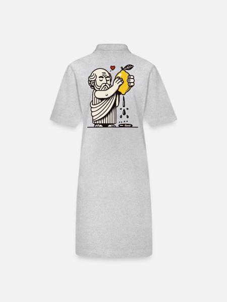 Philosoph entsaftet die Zitrone des Lebens - Stanley/Stella Frauen Bio-Polokleid PAIGER - Grau meliert - Hinten