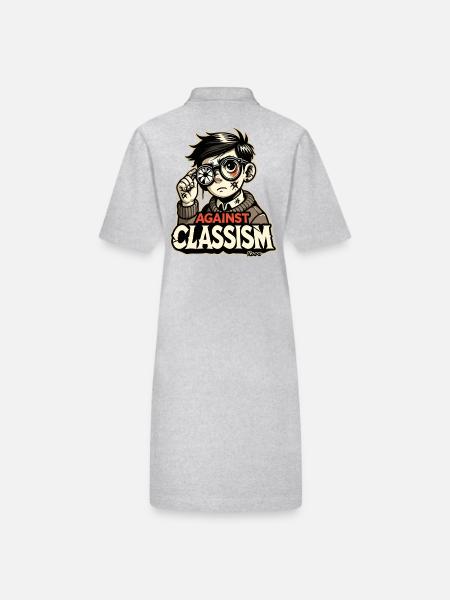 Pauvre garçon aux lunettes cassées : contre le classisme - Robe polo bio PAIGER Stanley/Stella Femme - gris chiné - Dos