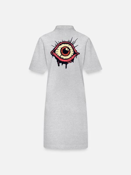 Unheimlich, hypnotisch und wach, das Auge - Stanley/Stella Frauen Bio-Polokleid PAIGER - Grau meliert - Hinten