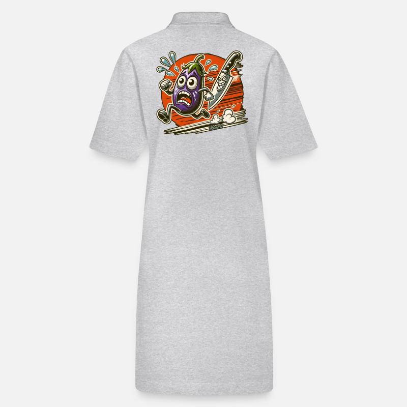 Aubergine auf der Flucht vor dem Koch-Messer Stanley/Stella Frauen Bio-Polokleid PAIGER