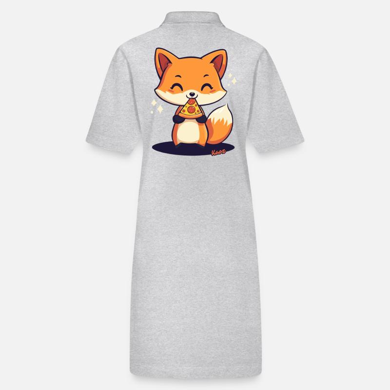 Cute kawaii fox with pizza Stanley/Stella PAIGER Organic Women’s Polo Dress