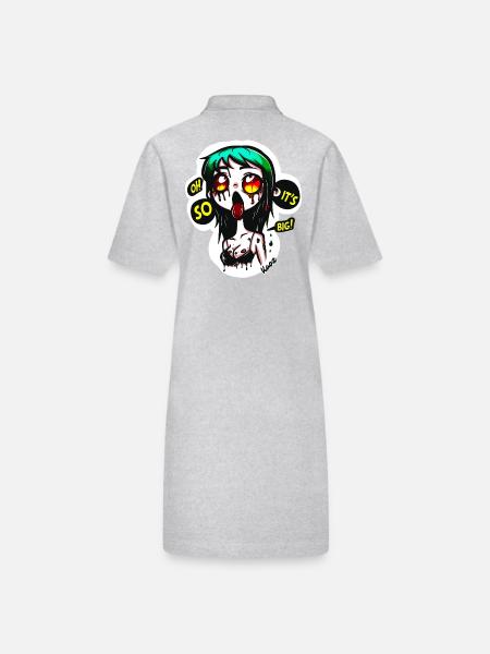 Oh, c’est tellement grand : Zombie d’horreur choqué - Robe polo bio PAIGER Stanley/Stella Femme - gris chiné - Dos