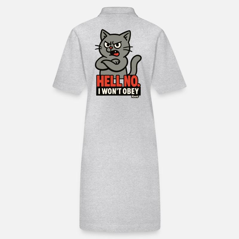 Rebellious Cat: I Won't Obey Stanley/Stella PAIGER Organic Women’s Polo Dress