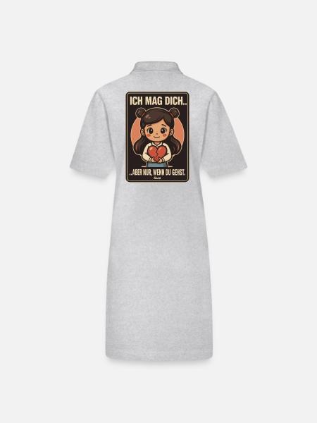 Je t’aime bien – si tu y vas ! - Robe polo bio PAIGER Stanley/Stella Femme - gris chiné - Dos