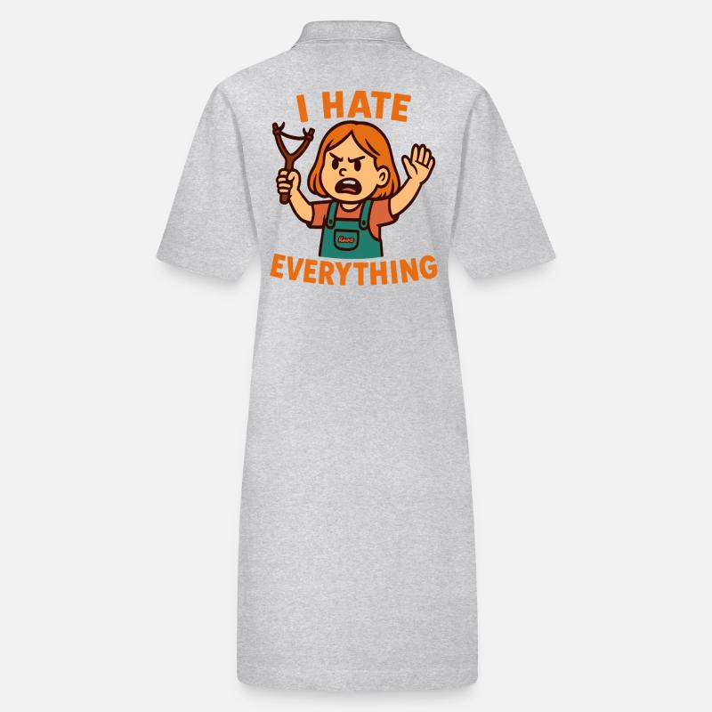 I hate everything – Angry child with a slingshot Stanley/Stella PAIGER Organic Women’s Polo Dress