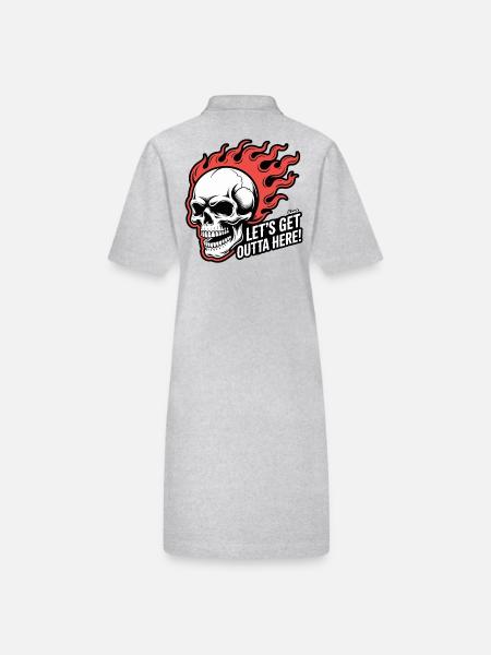 Flammen und Totenkopf: Lass uns hier abhauen - Stanley/Stella Frauen Bio-Polokleid PAIGER - Grau meliert - Hinten