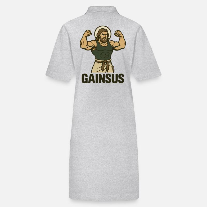 Muscular saint with bodybuilder pose Stanley/Stella PAIGER Organic Women’s Polo Dress
