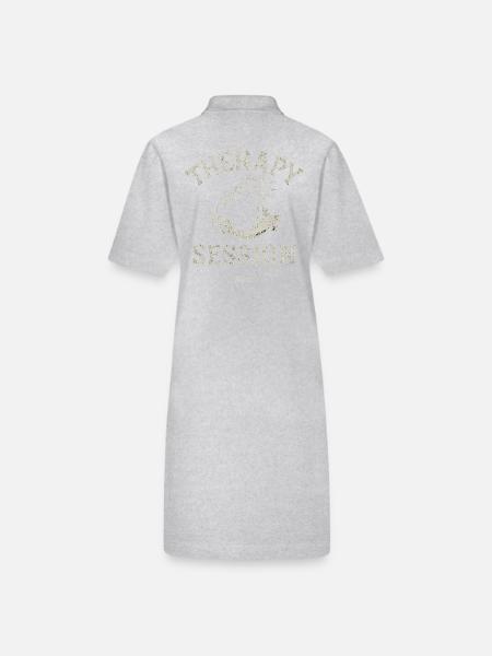 Hand holding therapy session bombshell - Stanley/Stella PAIGER Organic Women’s Polo Dress - heather grey - Back